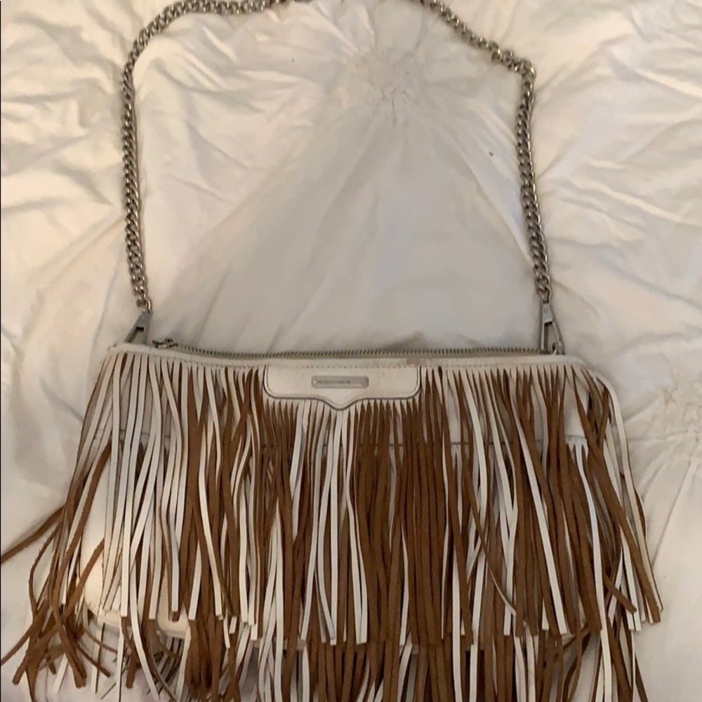 Rebecca Minkoff white fringe purse